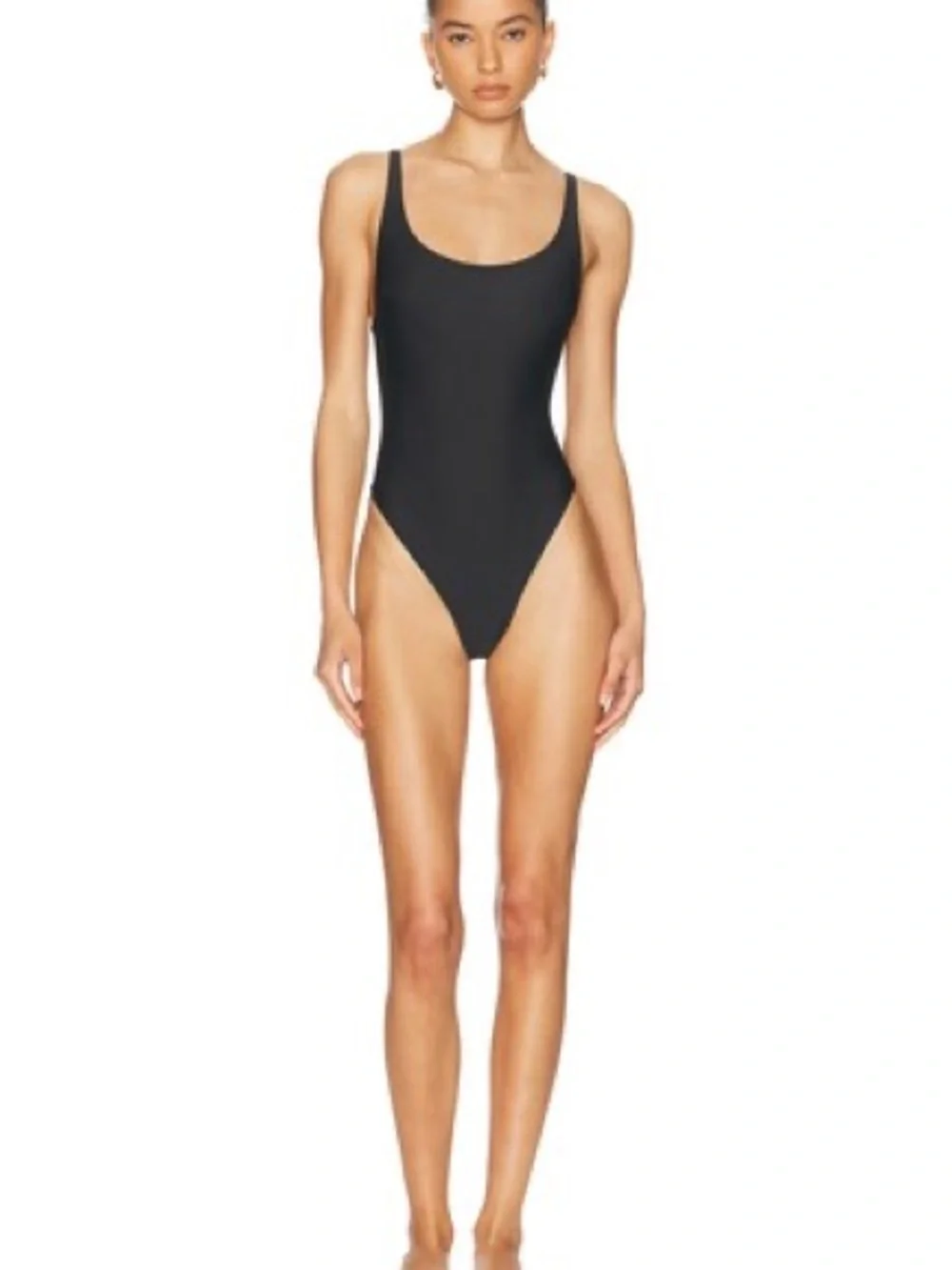 Signature swim scoop neck onepiece color onyx